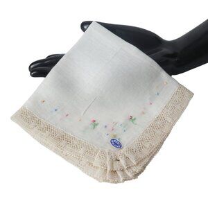 Handkerchief Hanky Hankie Vintage White Embroidered